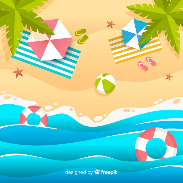 Beach in paper style