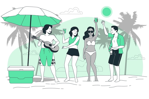 Beach party concept illustration