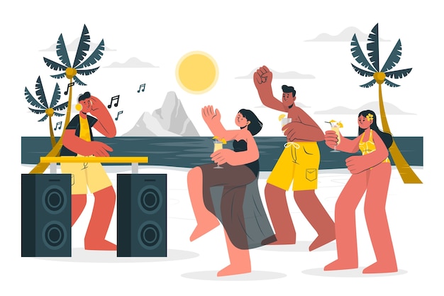 Free vector beach party concept illustration