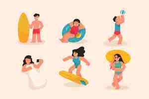 Free vector beach people concept