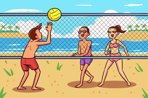 Free vector beach people design