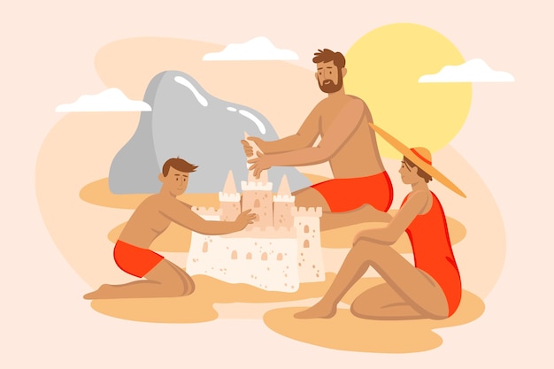 Vettore gratuito concetto dell'illustrazione della gente della spiaggia