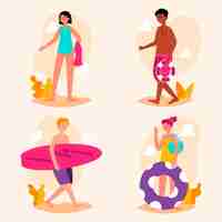 Free vector beach people illustration concept