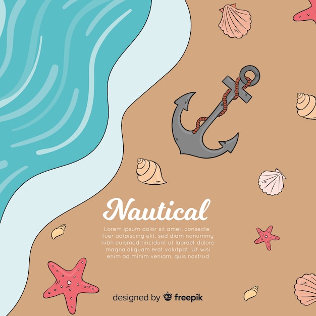 Free vector beach shore nautical background