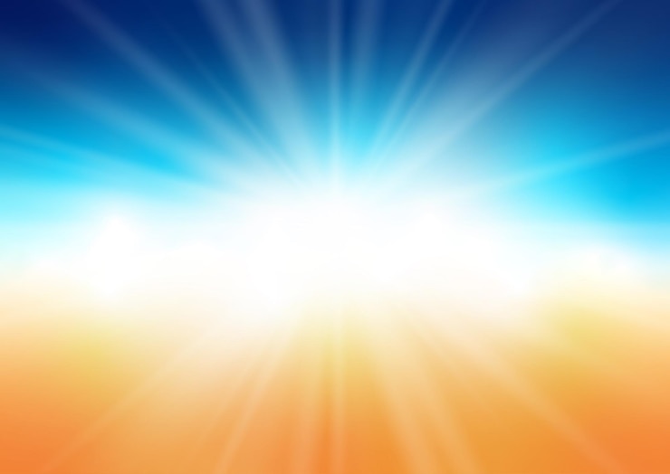 Free Vector beach themed background with sun rays design