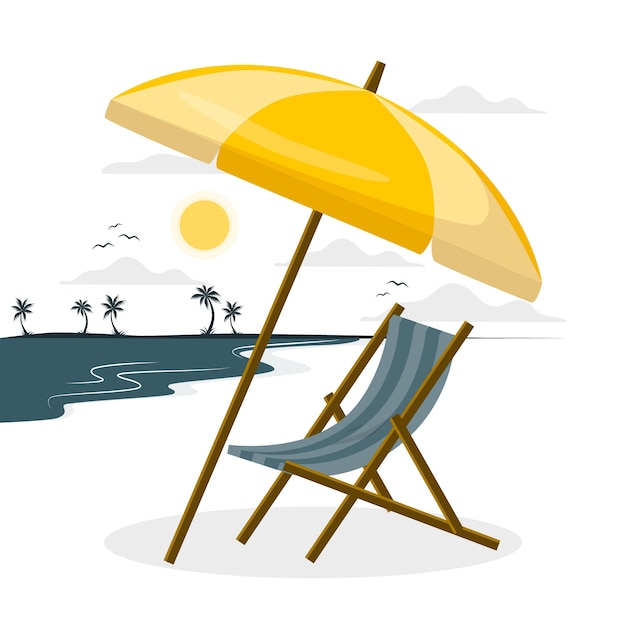 Beach umbrella  concept illustration