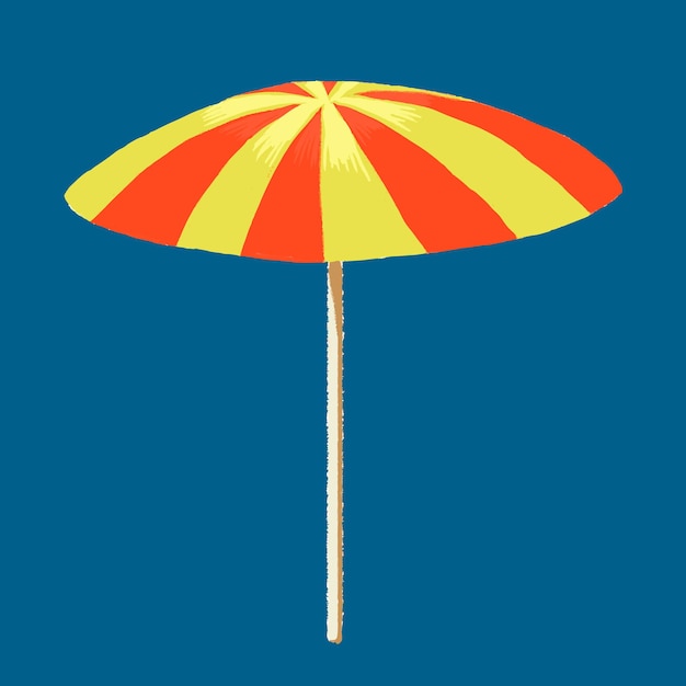 Beach umbrella sticker  in summer vacation theme