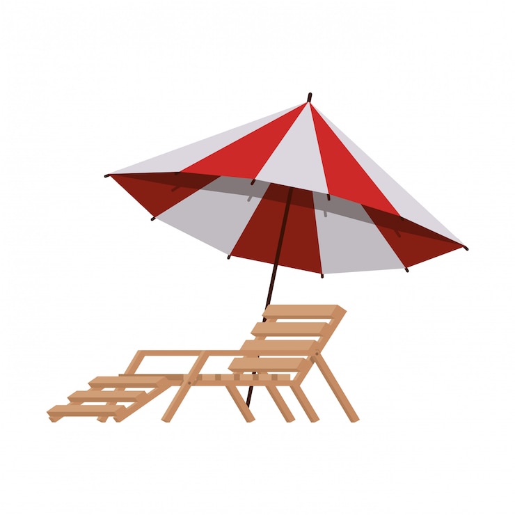 Free Vector beach umbrella for summer striped 