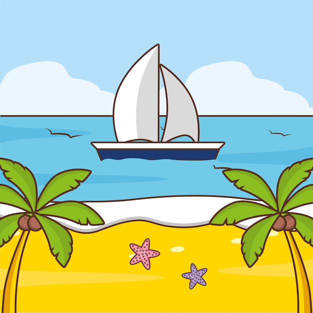 Free vector beach vacations