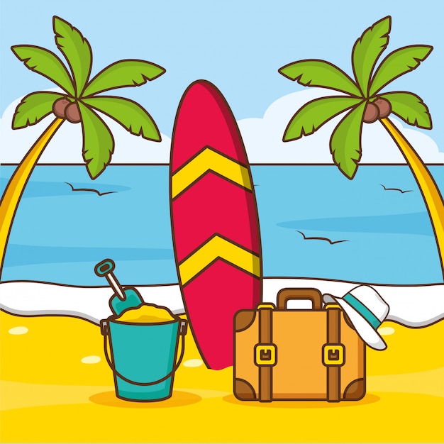 Free vector beach vacations