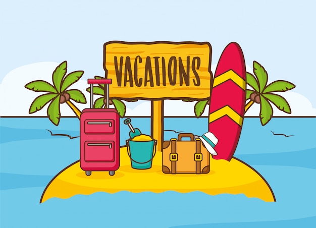 Free vector beach vacations