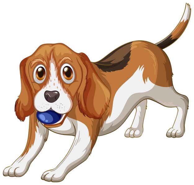 Beagle dog cartoon on white background