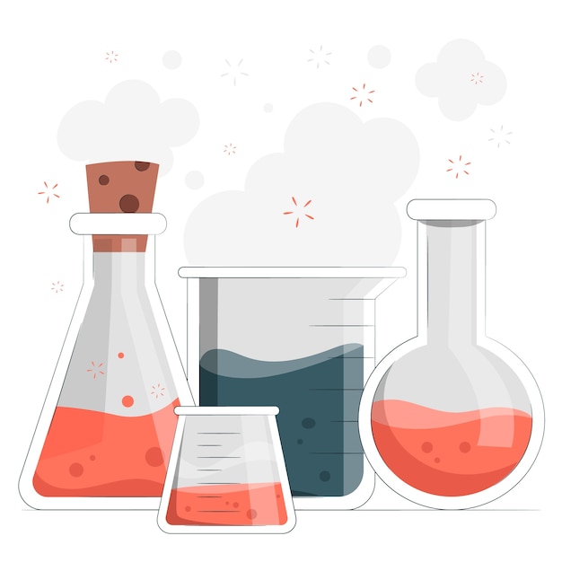 Free vector beaker chemistry concept illustration