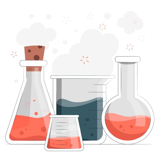 Иллюстрация концепции химии стакана