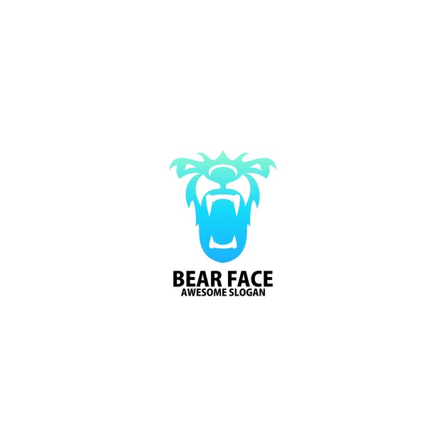 Free vector bear face logo design gradient color