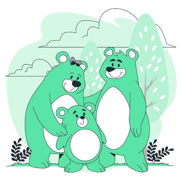 Bear family  illustration