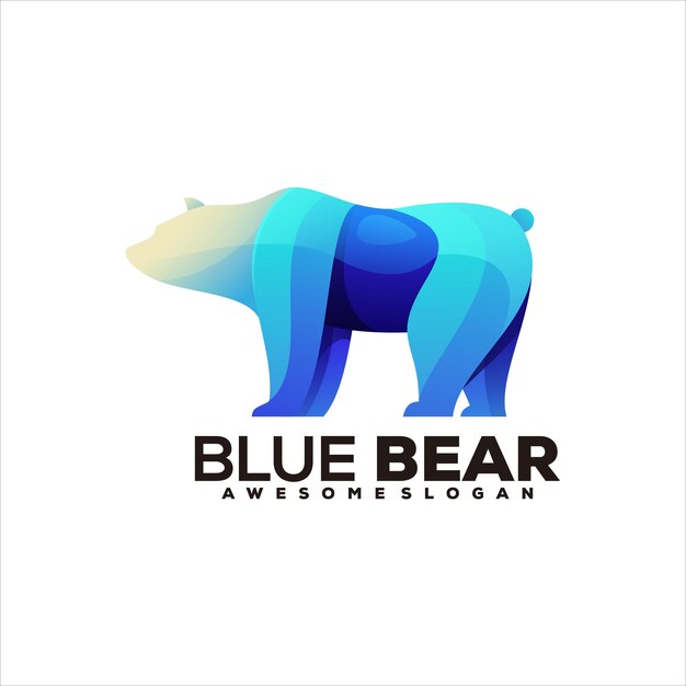 Bear gradient logo illustration vector design