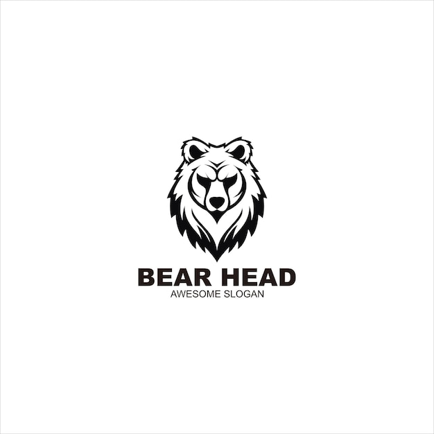 bear head mascot logo vector illustration