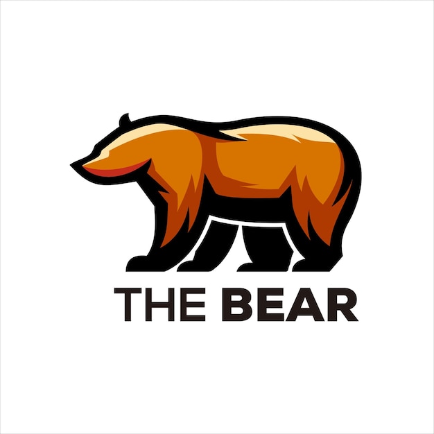 Vettore gratuito l'illustrazione dell'orso progetta il logo