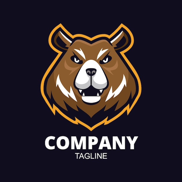 медведь логотип дизайн шаблона