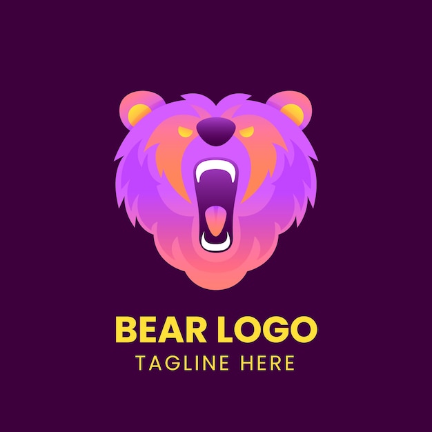 Free vector bear logo design template