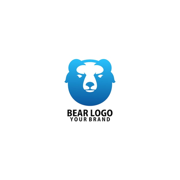 Vettore gratuito design del colore sfumato del logo dell'orso per il simbolo aziendale