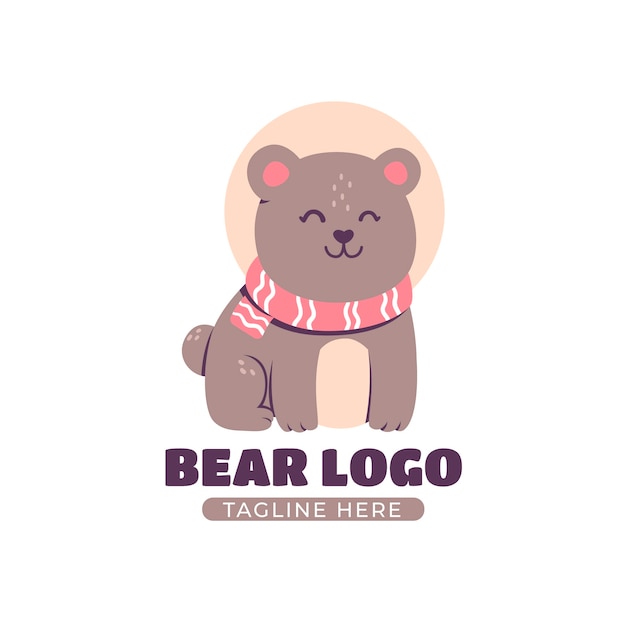 クマのロゴのテンプレート デザイン