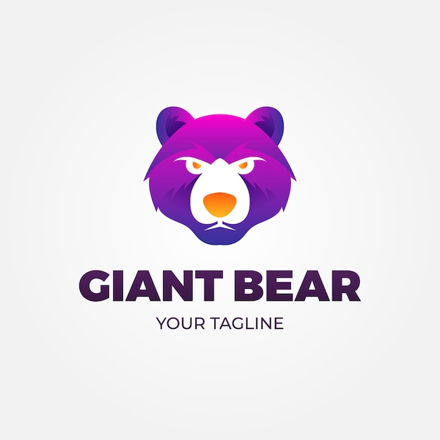 Free vector bear logo template design