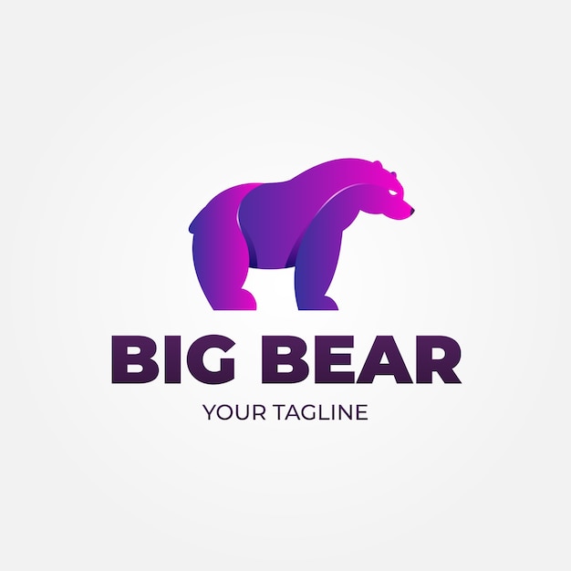 Free vector bear logo template design