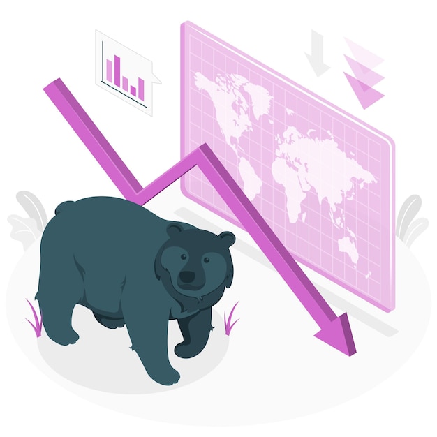 Free vector bear market concept illustration