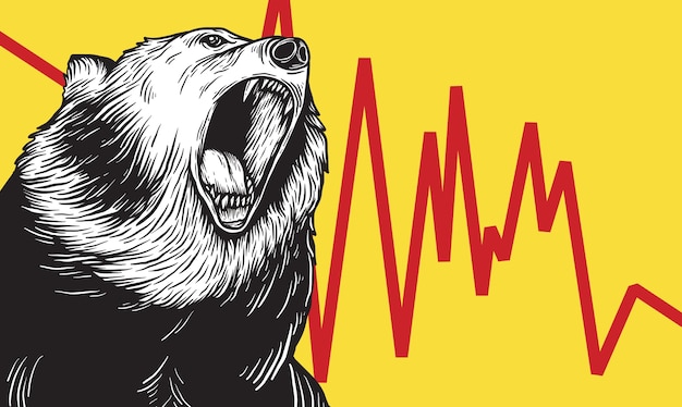 Bear market icon symbol vector concept