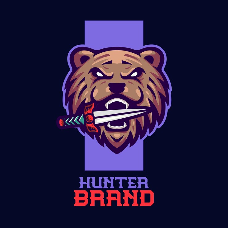 Free Vector bear mascot logo template