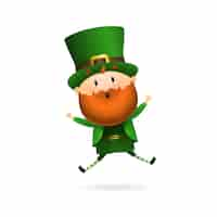 Free vector bearded leprechaun jumping