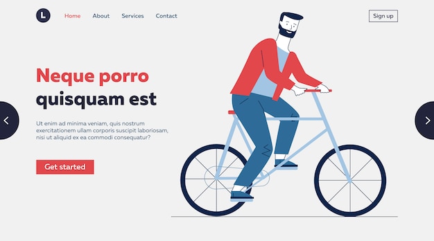 Bearded man riding bike