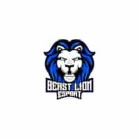 Бесплатное векторное изображение Игровой киберспортивный дизайн логотипа зверя льва