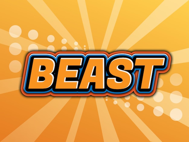 Beast text effect editable vector