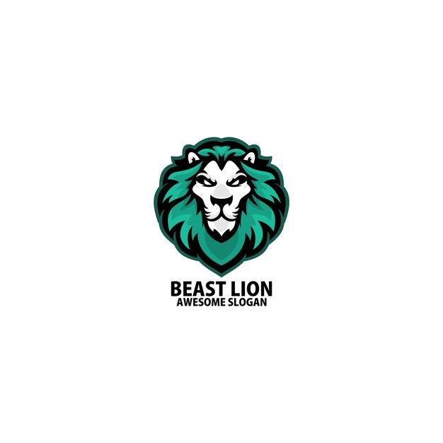 Beat lion logo gaming esport design