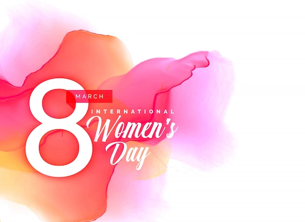 Free vector beauful women's day background with vibrant watercolor effect