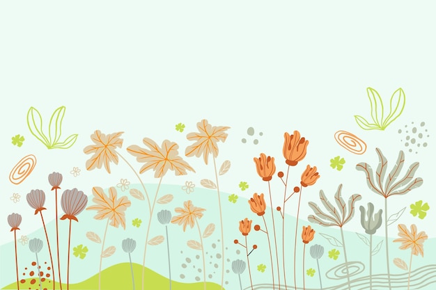 Free vector beauiful and creative floral wallpaper design
