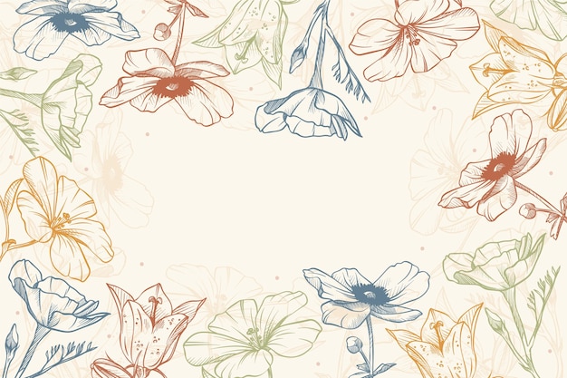 Free vector beauiful and creative floral wallpaper design