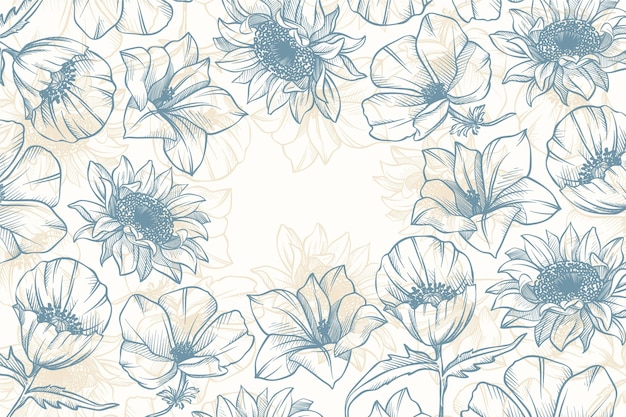 Free vector beauiful and creative floral wallpaper design