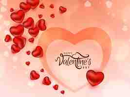 Free vector beautiful 14th february happy valentines day celebration greeting background