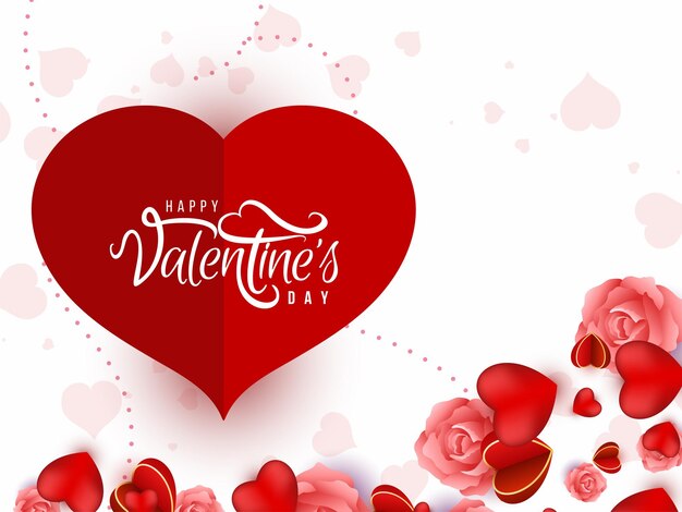 Beautiful 14th february Happy Valentines day celebration greeting background