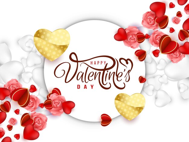 Beautiful 14th february Happy Valentines day celebration greeting background