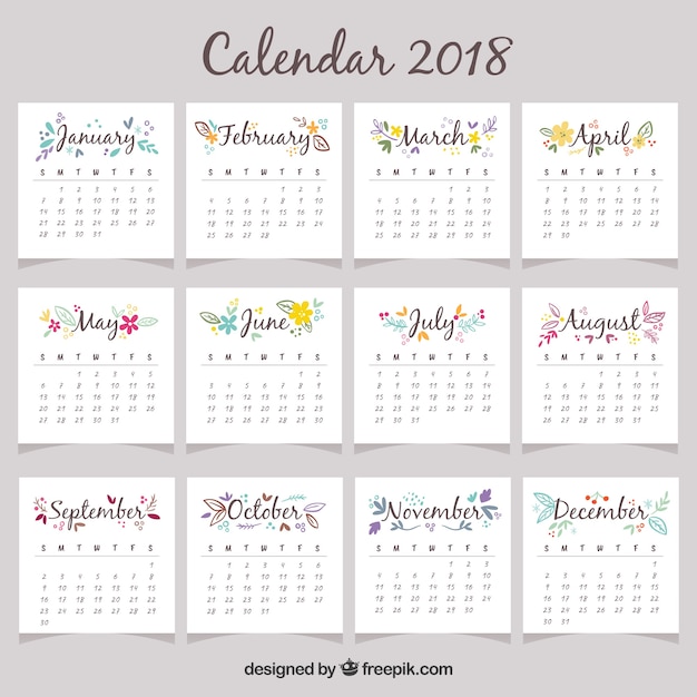Красивый календарь 2018