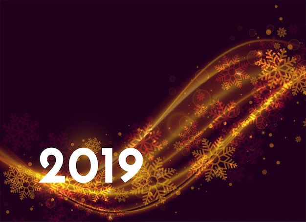 Beautiful 2019 new year poster design with light effect