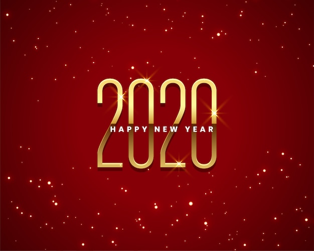 美しい2020年新年の黄金と赤の背景