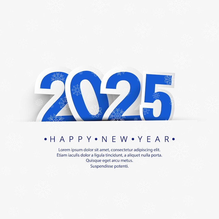 Free Vector beautiful 2025 new year event card background