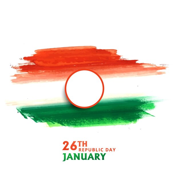 Красивый 26 января индийский флаг тема день республики дизайн