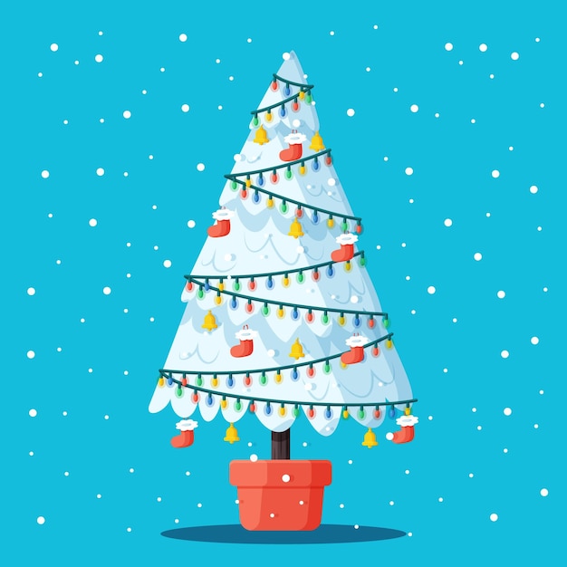 Free vector beautiful 2d christmas tree concept